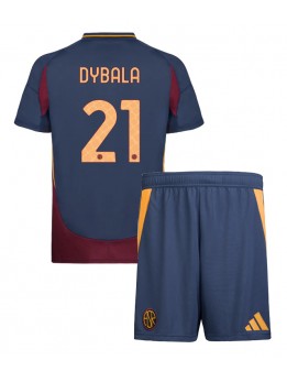 AS Roma Paulo Dybala #21 Ausweichtrikot für Kinder 2024-25 Kurzarm (+ Kurze Hosen)